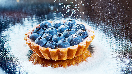 Image showing Tartlet with fresh blueberries 