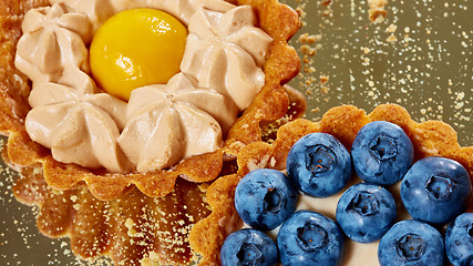Image showing Tartlet with fresh blueberries 