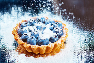 Image showing Tartlet with fresh blueberries 