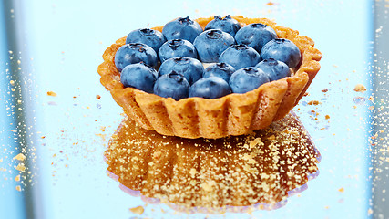 Image showing Tartlet with fresh blueberries 