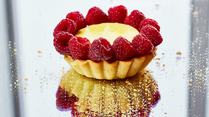 Image showing Home made tartlets with raspberries