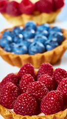Image showing fruit tartlets with raspberries and blueberries 