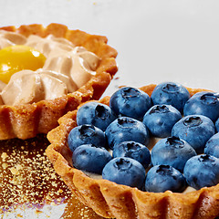 Image showing Tartlet with fresh blueberries 