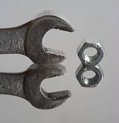 Image showing Wrench and nut