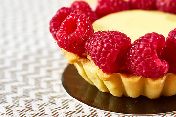 Image showing Home made tartlets with raspberries