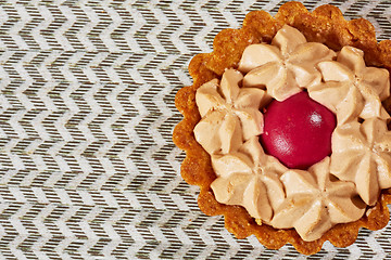 Image showing Sweet tartlets filled with cream 