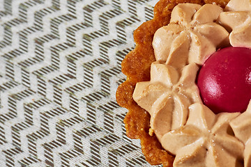 Image showing Sweet tartlets filled with cream 