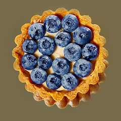 Image showing Tartlet with fresh blueberries 