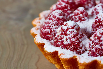 Image showing Home made tartlets with raspberries