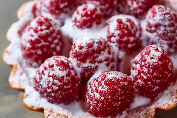 Image showing Home made tartlets with raspberries