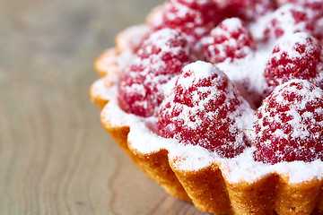 Image showing Home made tartlets with raspberries