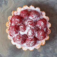 Image showing Home made tartlets with raspberries