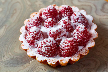 Image showing Home made tartlets with raspberries