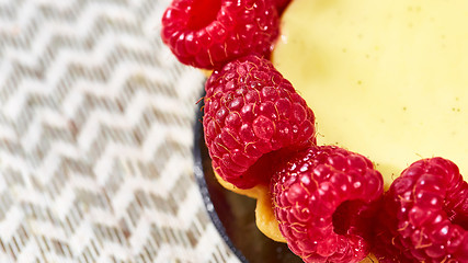 Image showing Home made tartlets with raspberries