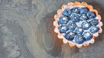 Image showing Tartlet with fresh blueberries 