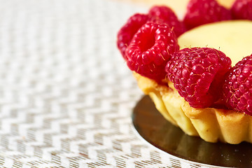 Image showing Home made tartlets with raspberries