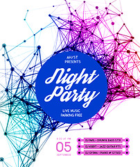 Image showing Night Disco Party Poster Background