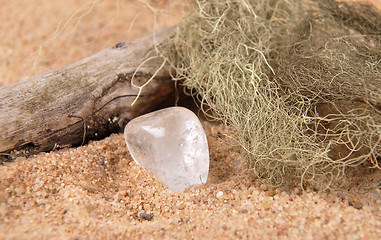 Image showing Rock crystal on beach