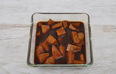 Image showing Tofu in marinade