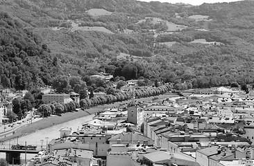 Image showing Salzach river and Salzburg Old Town