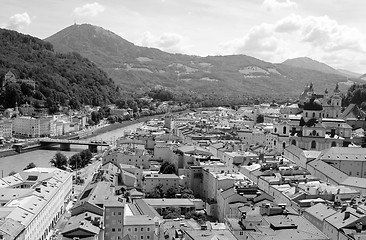 Image showing Salzburg cityscape - Salzach river and Old Town