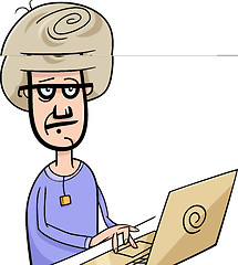 Image showing man with notebook cartoon