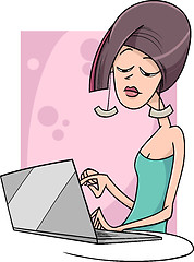 Image showing woman with notebook cartoon