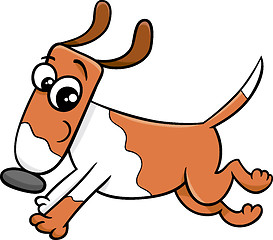 Image showing running dog or puppy cartoon