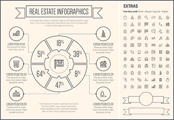 Image showing Real Estate Line Design Infographic Template