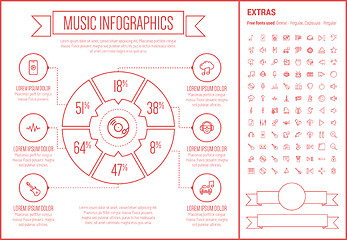 Image showing Music Line Design Infographic Template