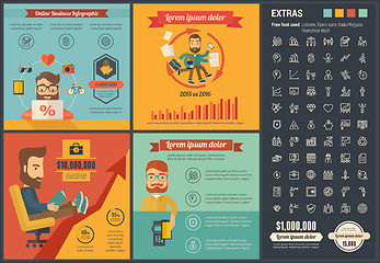 Image showing Online Business flat design Infographic Template