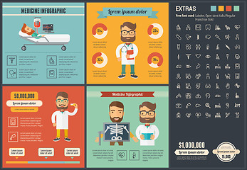 Image showing Medicine flat design Infographic Template