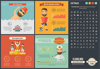 Image showing Sports flat design Infographic Template