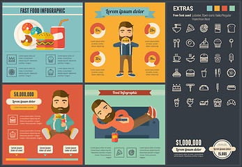 Image showing Fast food flat design Infographic Template