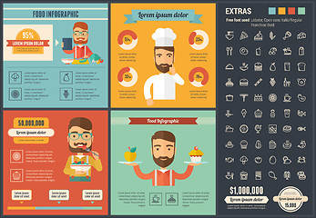 Image showing Food flat design Infographic Template