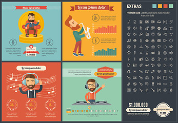 Image showing Music flat design Infographic Template