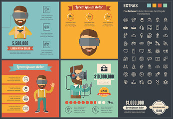 Image showing Virtual Reality flat design Infographic Template