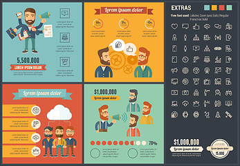 Image showing Social Media flat design Infographic Template