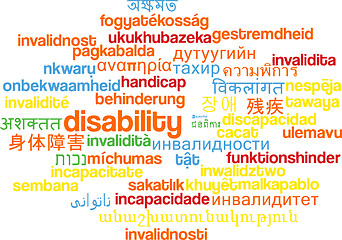 Image showing Disablity multilanguage wordcloud background concept