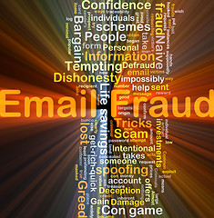 Image showing Email fraud background concept glowing