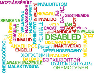 Image showing Disabled multilanguage wordcloud background concept