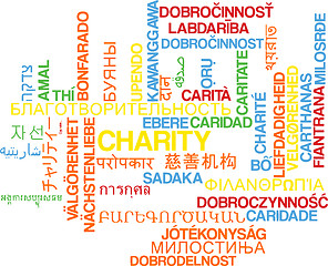 Image showing Charity multilanguage wordcloud background concept