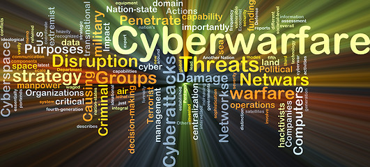 Image showing Cyberwarfare background concept glowing