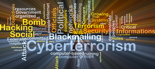 Image showing Cyberterrorism background concept glowing