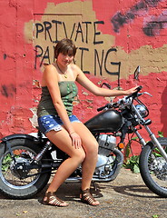 Image showing Biker gal.