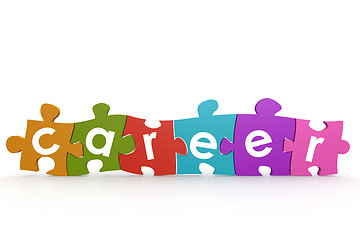 Image showing Colorful puzzle with career word