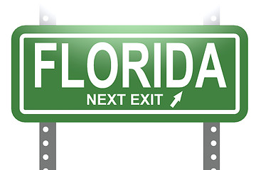 Image showing Florida green sign board isolated