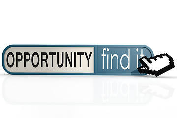 Image showing Opportunity word on the blue find it banner