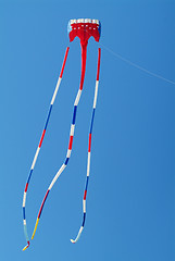 Image showing Red, white and blue kite