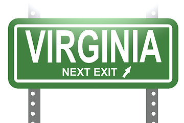 Image showing Virginia green sign board isolated